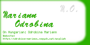mariann odrobina business card